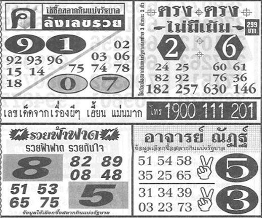 หวยไทย หวยคลังเลขรวย