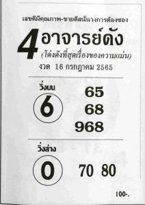 หวยไทย 4อาจารย์ดัง