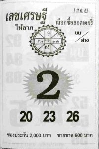 หวยไทย เลขเศรษฐี1/8/65