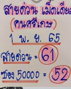 หวยไทย หวยประมูล1-11-65