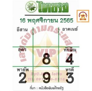 ข่าวหวย เลขเด่น หวยไทยรัฐ16-11-65