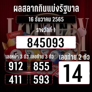 ตรวจหวย 16-12-2565