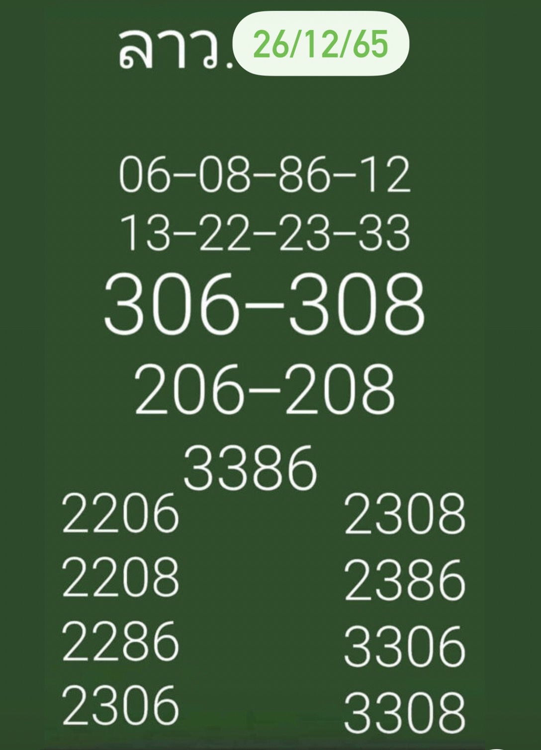 หวยลาว หวยลาว4ตัว 26-12-65