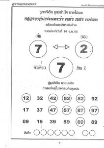 หวยไทย หวยหลวงตาจันทร์16-12-65