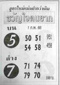 หวยขวัญใจคนยาก 1-2-66