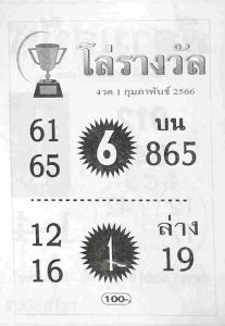 หวยโล่รางวัล 1-2-66