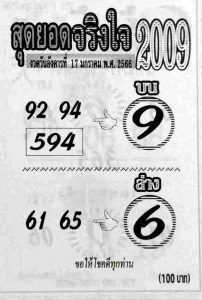 หวยไทย หวยสุดยอดจริงใจ 17-1-66