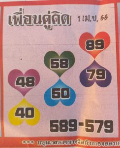 หวยเพื่อนคู่คิด 1-4-66