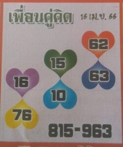 หวยเพื่อนคู่คิด 16-4-66