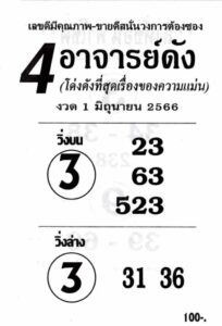 หวย4อาจารย์ดัง 1-6-66