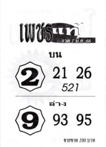 หวยเพชรแท้ 1-6-66