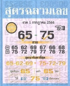 หวยสูตรฉลามเลข 1-7-66