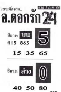 หวยอาจารย์ดอกรัก 1-7-66