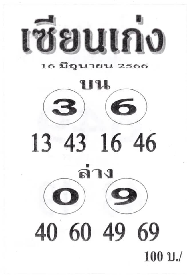 หวยเซียนเก่ง 16-6-66