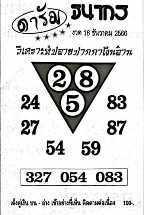 หวยดารัม 16-12-66
