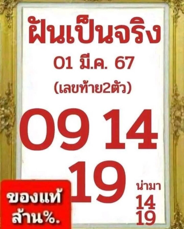 ฝันเป็นจริง 1-3-67